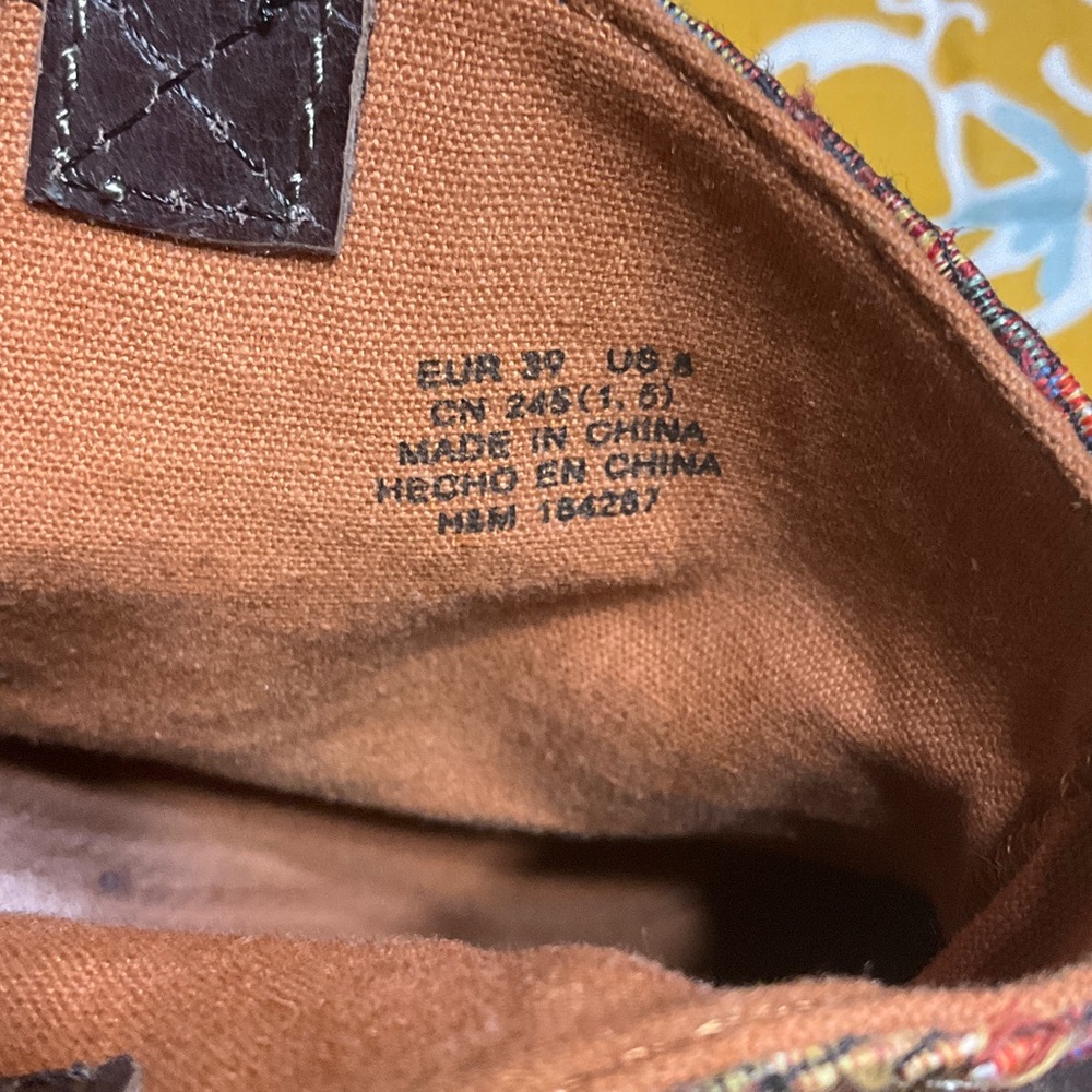 🔥Final Mark Down! LOGG H & M Ankle Boots with Multicolor Tapestry - Picture 11 of 12